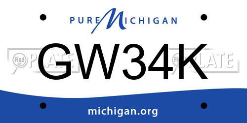 GW34K Michigan License Plate