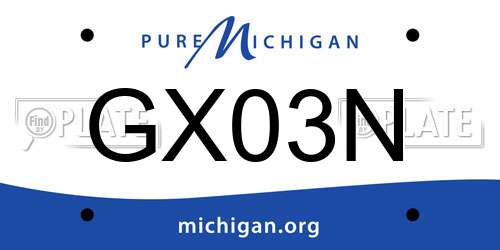 GX03N Michigan License Plate