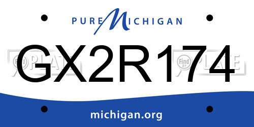 GX2R174 Michigan License Plate