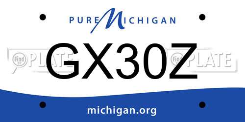 GX30Z Michigan License Plate