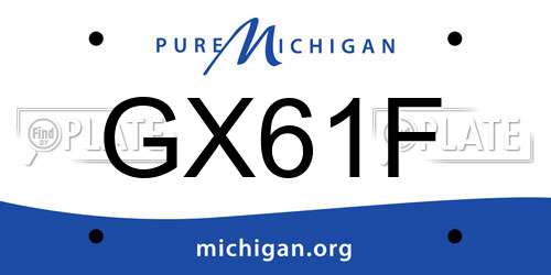 GX61F Michigan License Plate