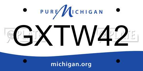 GXTW42 Michigan License Plate
