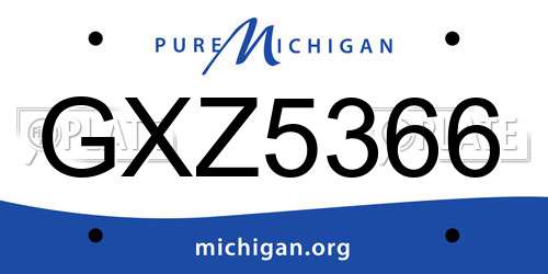 GXZ5366 Michigan License Plate