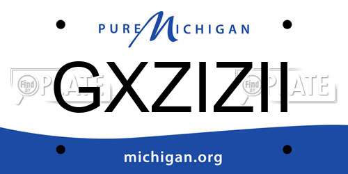 GXZIZII Michigan License Plate
