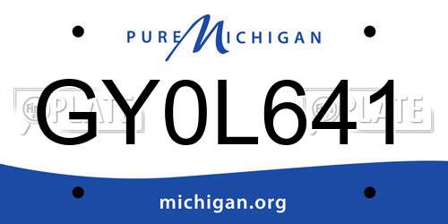 GY0L641 Michigan License Plate
