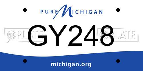 GY248 Michigan License Plate