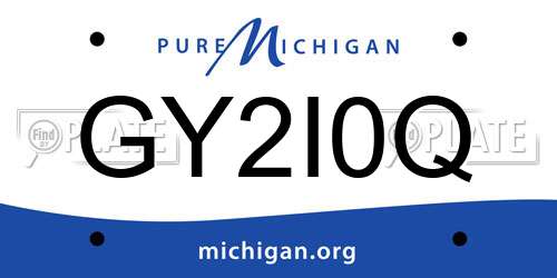 GY2I0Q Michigan License Plate