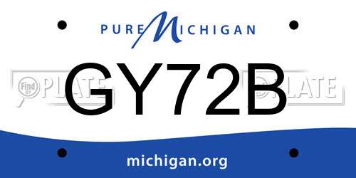 GY72B Michigan License Plate