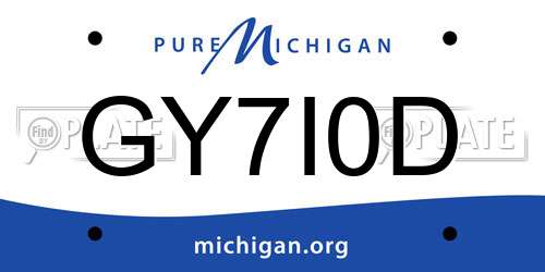 GY7I0D Michigan License Plate
