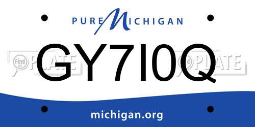 GY7I0Q Michigan License Plate