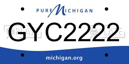 GYC2222 Michigan License Plate