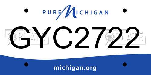 GYC2722 Michigan License Plate