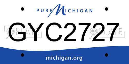 GYC2727 Michigan License Plate