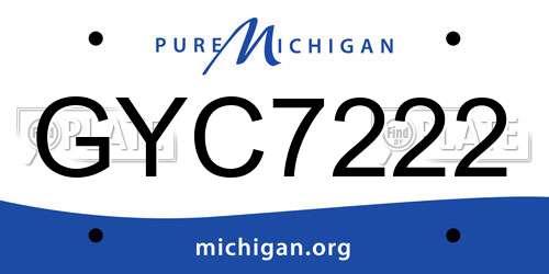 GYC7222 Michigan License Plate