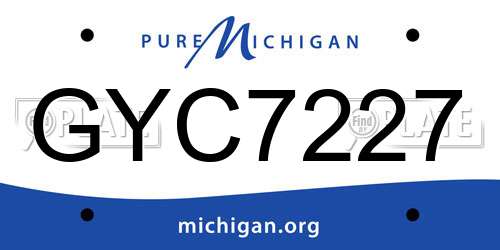 GYC7227 Michigan License Plate