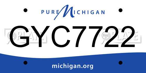 GYC7722 Michigan License Plate
