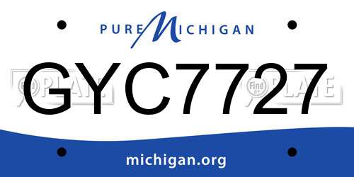 GYC7727 Michigan License Plate