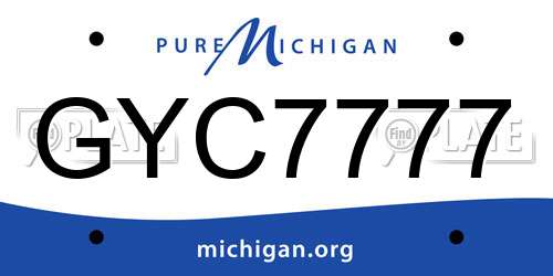 GYC7777 Michigan License Plate