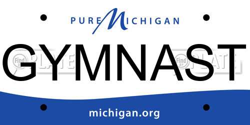 GYMNAST Michigan License Plate