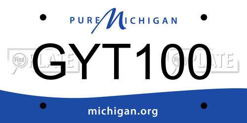 GYT100 Michigan License Plate