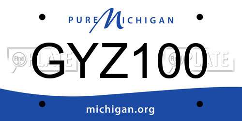 GYZ100 Michigan License Plate