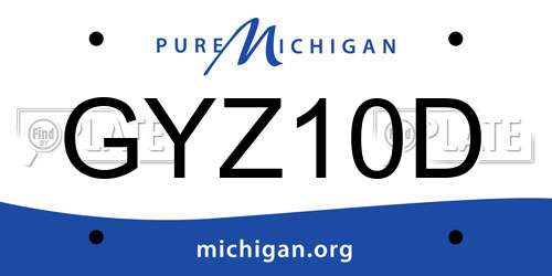 GYZ10D Michigan License Plate