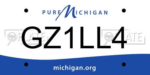 GZ1LL4 Michigan License Plate