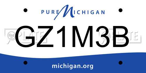 GZ1M3B Michigan License Plate