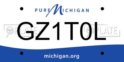 GZ1T0L Michigan License Plate