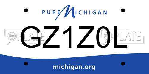 GZ1Z0L Michigan License Plate