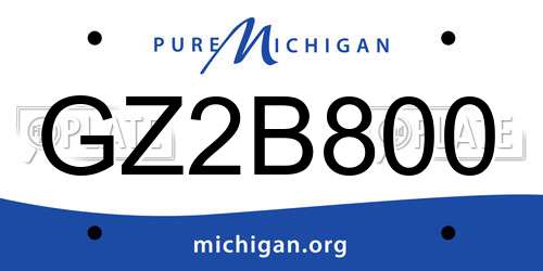 GZ2B800 Michigan License Plate