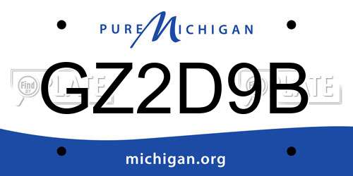 GZ2D9B Michigan License Plate
