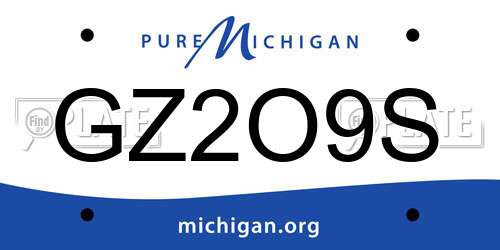 GZ2O9S Michigan License Plate
