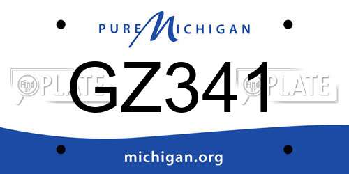 GZ341 Michigan License Plate