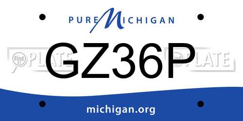 GZ36P Michigan License Plate