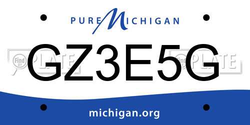 GZ3E5G Michigan License Plate
