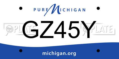 GZ45Y Michigan License Plate