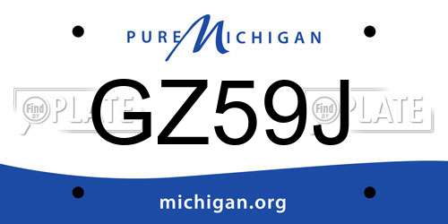 GZ59J Michigan License Plate