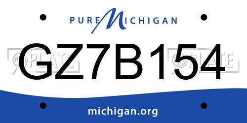 GZ7B154 Michigan License Plate