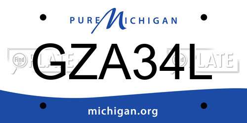 GZA34L Michigan License Plate