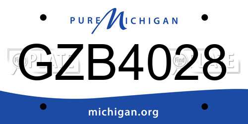 GZB4028 Michigan License Plate