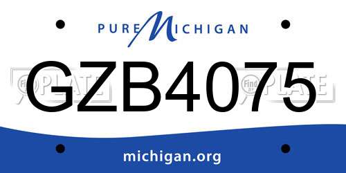 GZB4075 Michigan License Plate