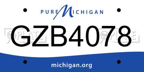 GZB4078 Michigan License Plate
