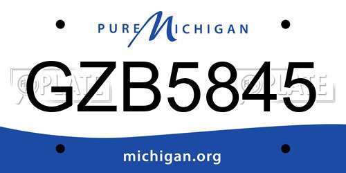 GZB5845 Michigan License Plate