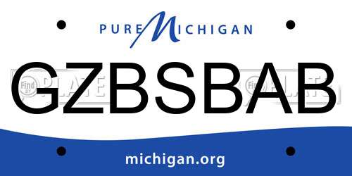 GZBSBAB Michigan License Plate