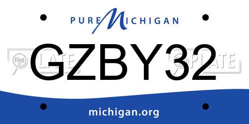 GZBY32 Michigan License Plate