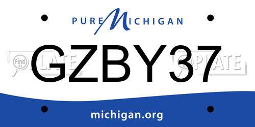 GZBY37 Michigan License Plate