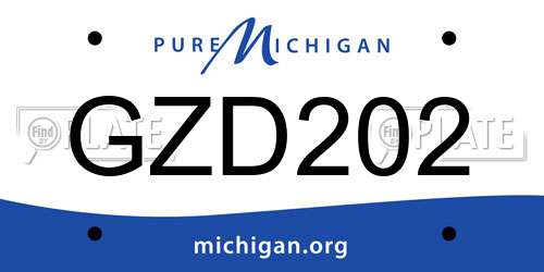 GZD202 Michigan License Plate