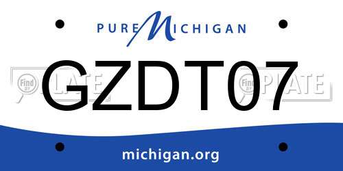 GZDT07 Michigan License Plate