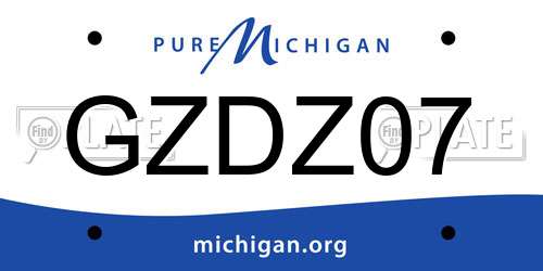 GZDZ07 Michigan License Plate